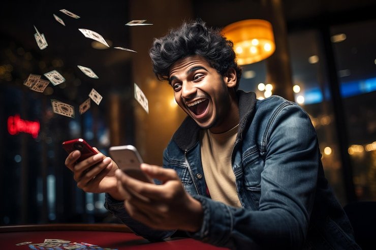 ড্রাগন টাইগার কার্ড গেমের টেবিল ও চিপসের দৃশ্য